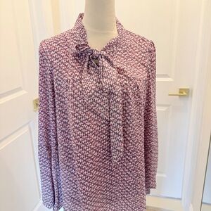 DKNY MEDIUM PURPLE BLOUSE WITH BOW